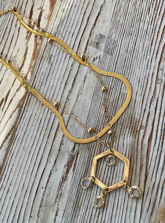 Crystal Circuit Layered Necklace