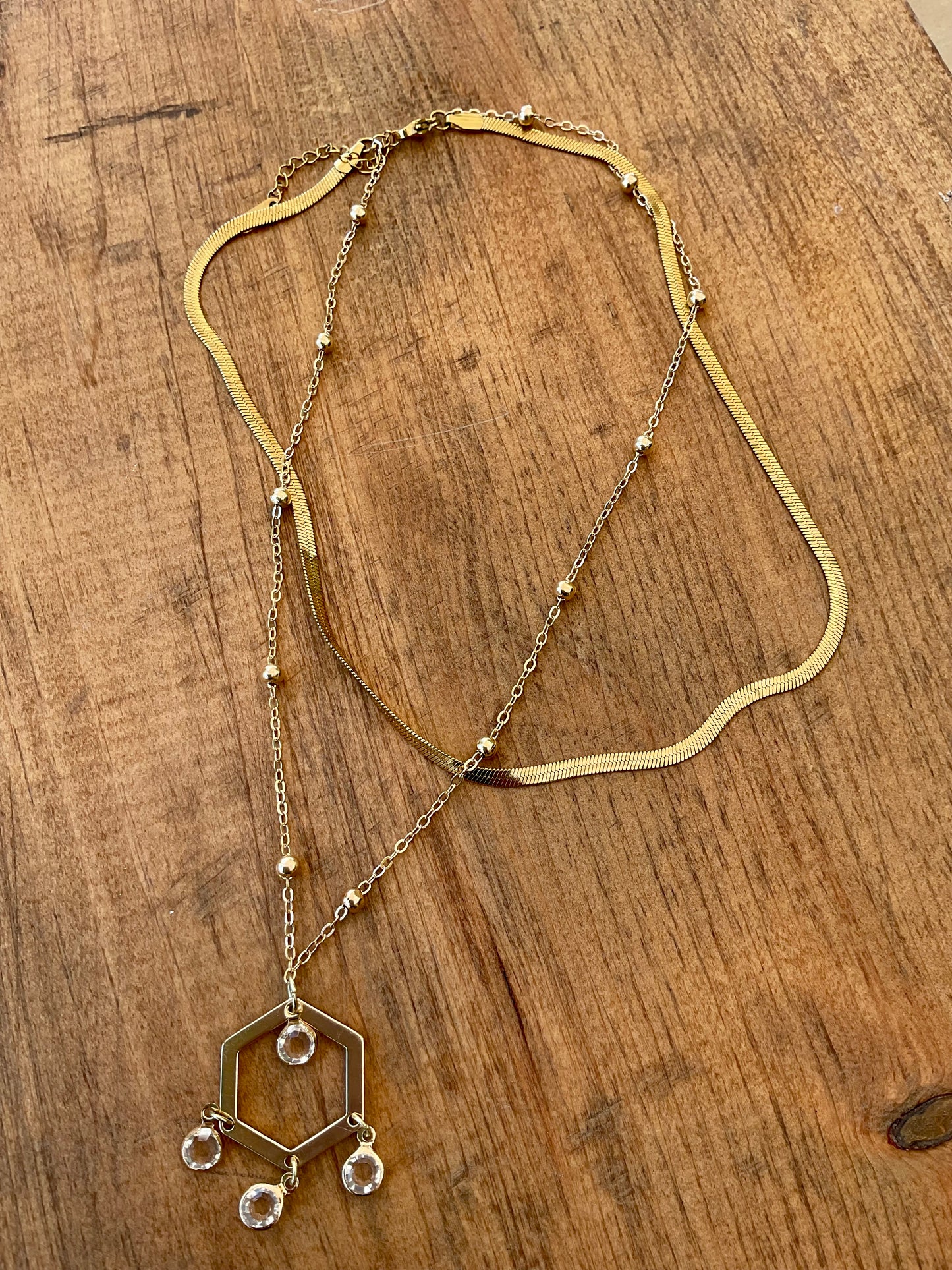 Crystal Circuit Layered Necklace