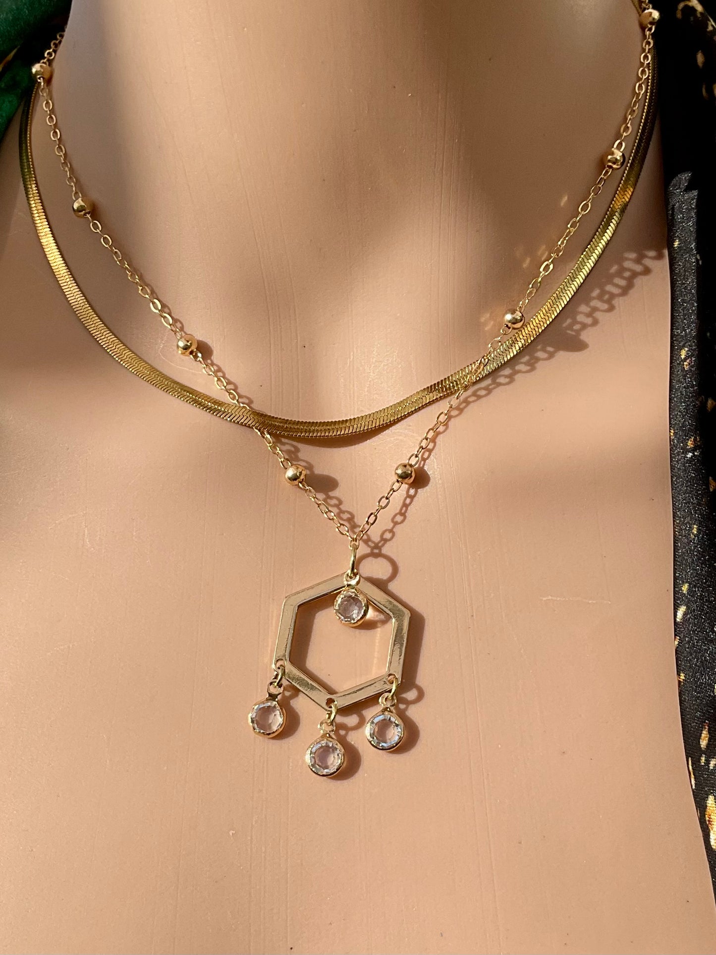 Crystal Circuit Layered Necklace