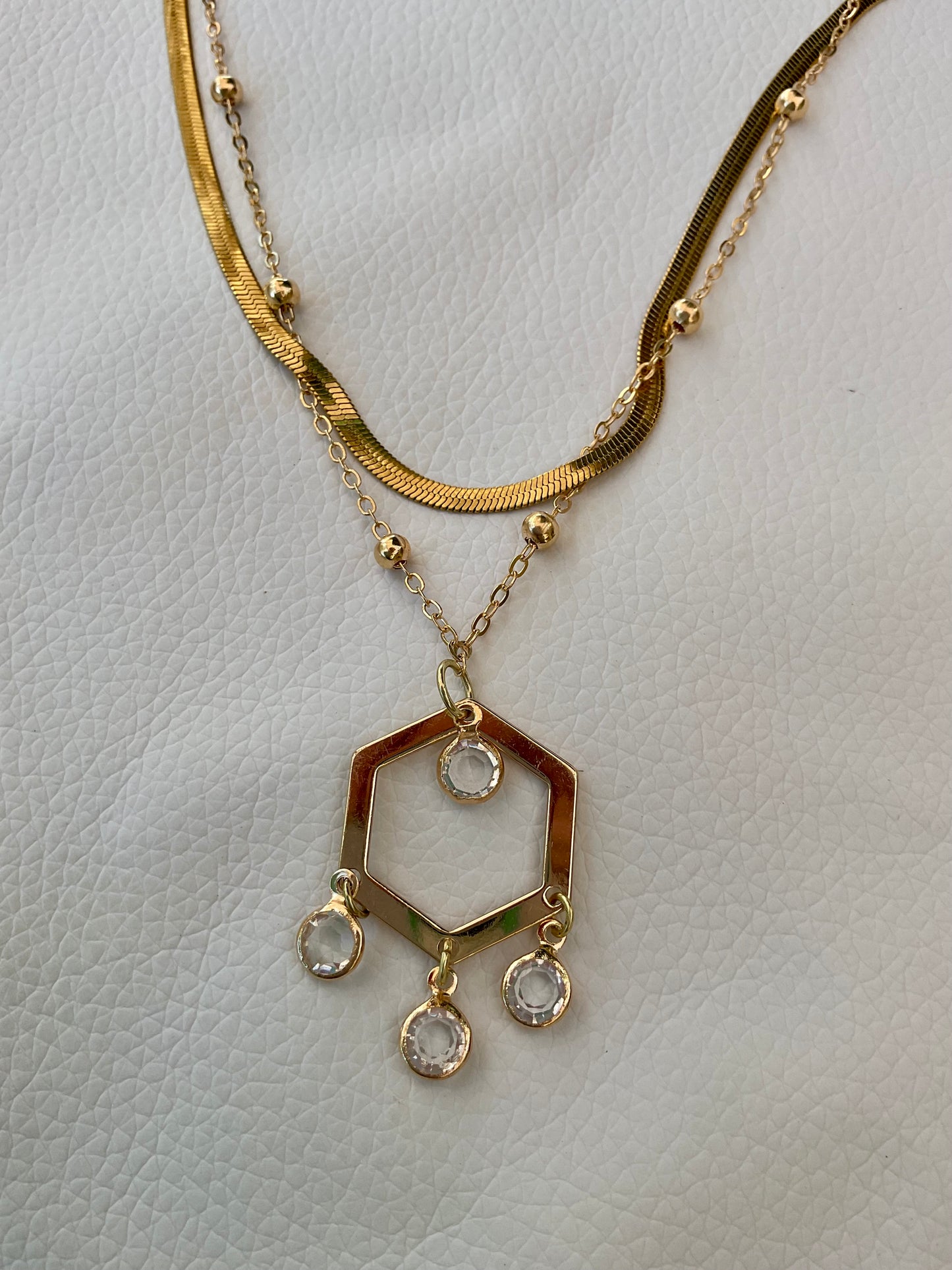 Crystal Circuit Layered Necklace