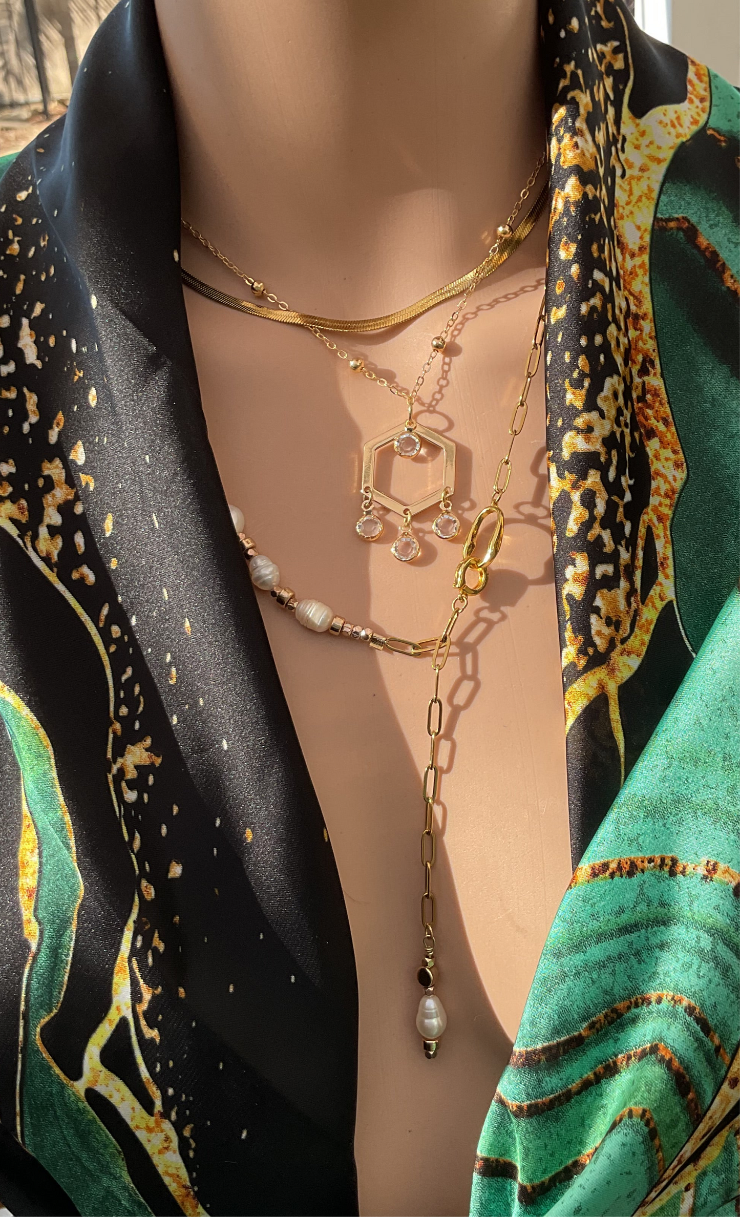 Crystal Circuit Layered Necklace