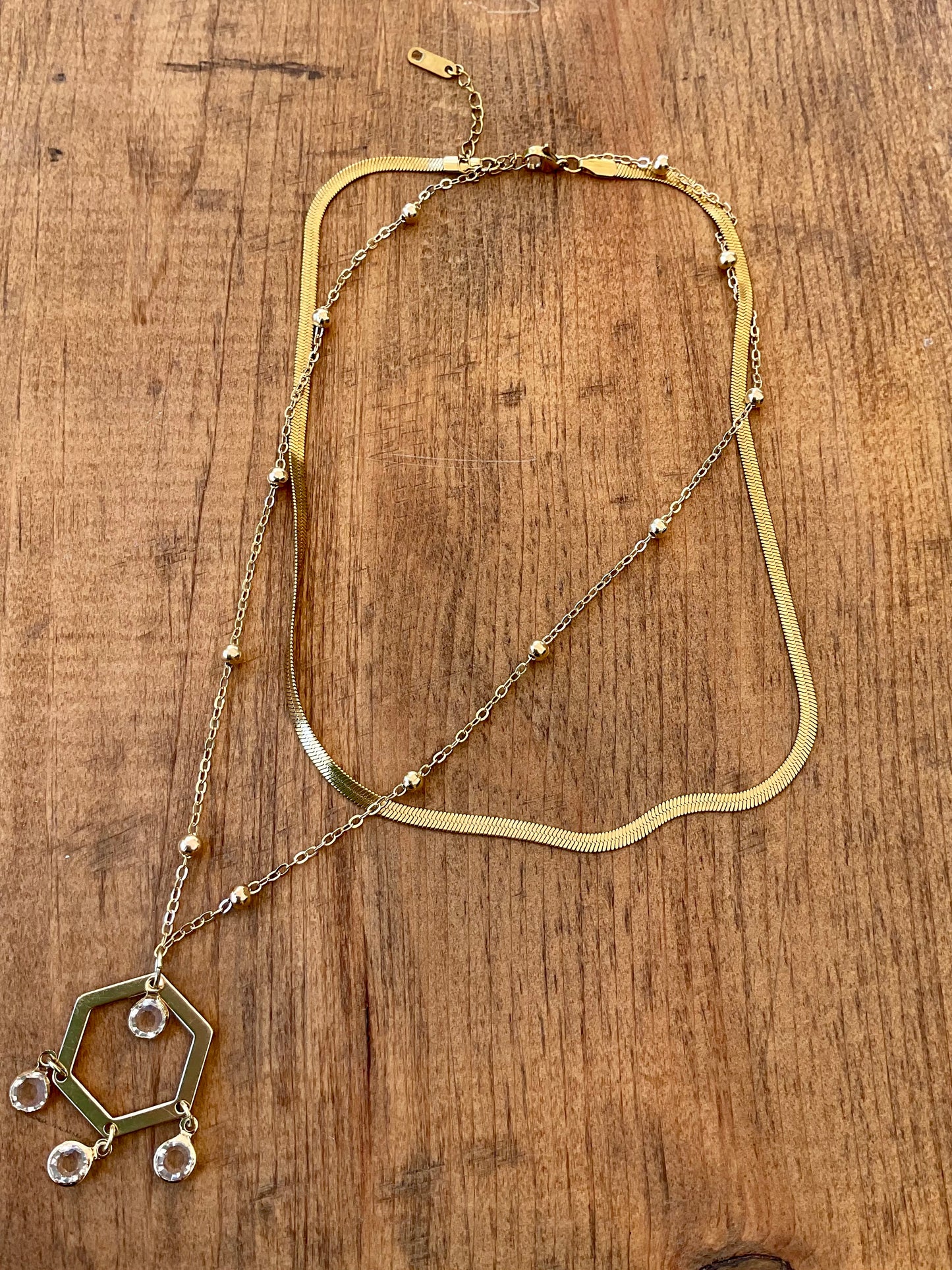 Crystal Circuit Layered Necklace