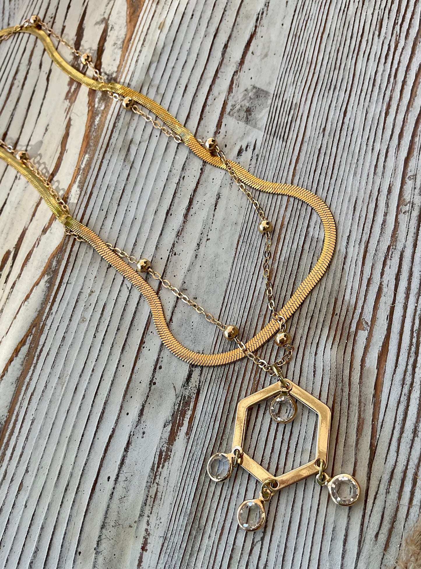 Crystal Circuit Layered Necklace