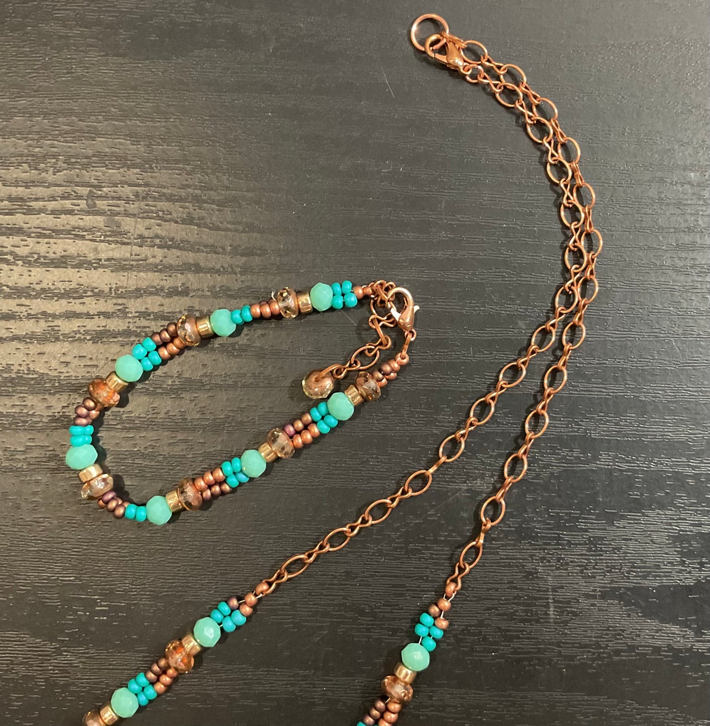 Artistic Rustic Hammered Necklace and Bracelet Set