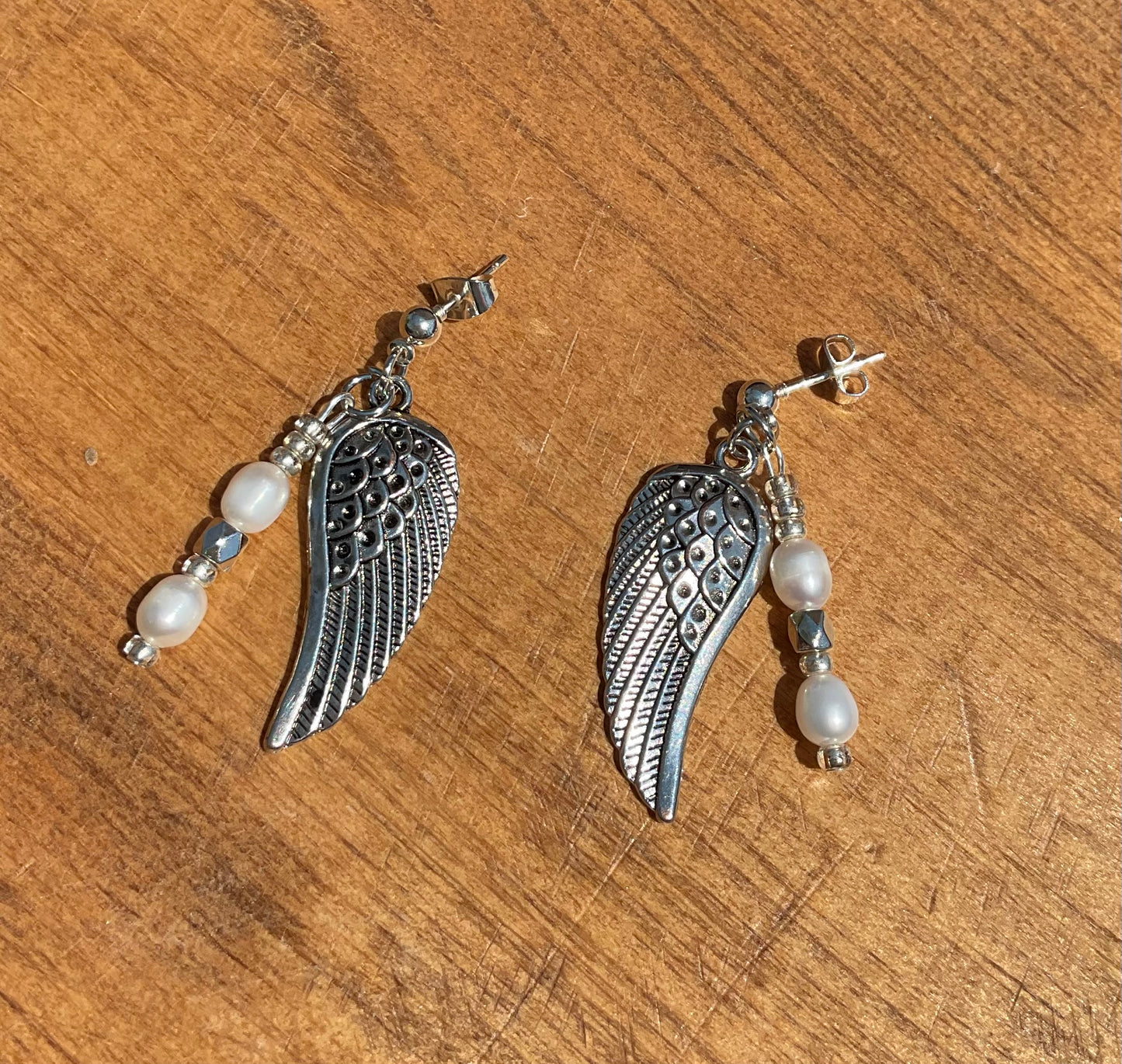 ANGEL EARWINGS WITH PEARLS OF DANGLE